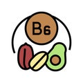 b6 vitamin color icon vector illustration