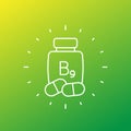 B9 vitamin or folate line vector icon