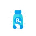 B9 vitamin, folate supplement icon