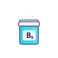 B9 vitamin icon on white, vector Royalty Free Stock Photo