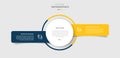 B2B vs B2C comparison for infographic with drop shadow style with big circle center with unbalance box container side by side two Royalty Free Stock Photo
