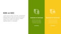 b2b vs b2c difference comparison or versus concept for infographic template banner with big column banner on right layout with two