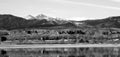 B&W Colorado Lake and Rocky Mountains Layers Royalty Free Stock Photo
