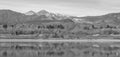 B&W Colorado Lake and Rocky Mountains Layers Royalty Free Stock Photo