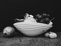 B&W fruit bowel Royalty Free Stock Photo