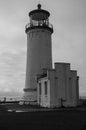 B&W Historic Pacific Lighthouse Royalty Free Stock Photo