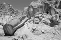 B&W huge rocks shapes gestalt. Royalty Free Stock Photo
