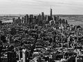 B&W monochrome architecture skyscrapers manhattan new york city USA
