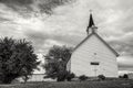 B&W of old country Church. Royalty Free Stock Photo