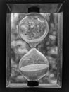 B&W photo of An hourglass Sand Time Clock Royalty Free Stock Photo