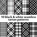 10 b&w seamless tartan patterns