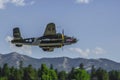 B25 Warbird making low pass over Big Bear City, California