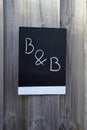 B&B witten on a chalkboard