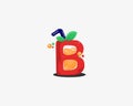 B wordmark juice bar logo template