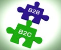 B2B And B2C Puzzle Shows Corporate Partnership Or Consumer Relations