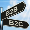 B2B B2C Signpost Means Business Partnership And Relationship Wit Royalty Free Stock Photo