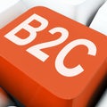 B2c Key Means Business To Consumer Selling Or Buying