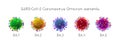 BA.1, BA.2, BA.3, BA.4, BA.5 - SARS-CoV-2 Covid-19 coronavirus omicron variants