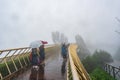 Ba Na Hills Resort, Danang, Vietnam - January 10, 2023: Many tourists on the Golden bridge