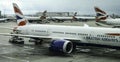 BA planes parked at London Heathrow Terminal 5 Royalty Free Stock Photo