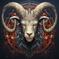 Baal: A Richly Detailed Art Nouveau Goat Head