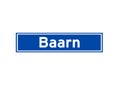 Baarn isolated Dutch place name sign. City sign from the Netherlands. Royalty Free Stock Photo