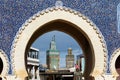 Bab Bou Jeloud gate or Blue Gate in Fes el Bali medina, Morocco Royalty Free Stock Photo