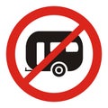 Prohibit trailer parking, road sign, vector icon Royalty Free Stock Photo