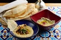 Baba ganoush and Hummus, arabian appetizer