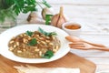 Baba ganoush - traditional arabian eggplant dip with flat bread Royalty Free Stock Photo