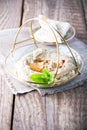 Baba ghanoush, eggplant dip, mediterranean food. Royalty Free Stock Photo