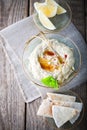 Baba ghanoush, eggplant dip, mediterranean food. Royalty Free Stock Photo