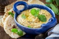 Baba ghanoush or eggplant hummus with bread