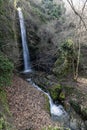 Babadag Yardan Waterfall. Yardan waterfall in mountain forest under blue sky. Babadag, Denizli, Turkey Royalty Free Stock Photo