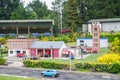 BABBACOMBE, TORQUAY, ENGLAND- 26 June 2021: Closeup of at firestation at Babbacombe Model Village