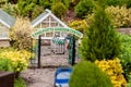 BABBACOMBE, TORQUAY, ENGLAND- 26 June 2021: Model garden centre at Babbacombe Model Village Royalty Free Stock Photo