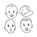 babbie. set of vector sketches on grey background