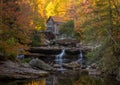 Babcock Mill in autumn in West Virginia Royalty Free Stock Photo