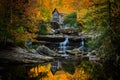 Babcock Mill on a perfect autumn morning Royalty Free Stock Photo