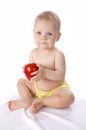 Babe and an apple Royalty Free Stock Photo