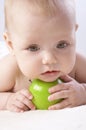 Babe and an apple #5 Royalty Free Stock Photo