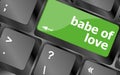 Babe of love on key or keyboard showing internet dating concept Royalty Free Stock Photo