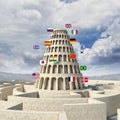 Babel tower concept Royalty Free Stock Photo