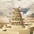 Babel tower concept Royalty Free Stock Photo