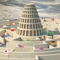 Babel tower concept Royalty Free Stock Photo