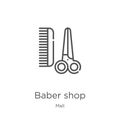 baber shop icon vector from mall collection. Thin line baber shop outline icon vector illustration. Outline, thin line baber shop