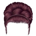 Babette of hairs with pigtail copper pink colors . trendy women