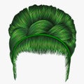 babette of hairs with pigtail green colors . trendy women fashio