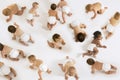 Babies Crawling On White Background Royalty Free Stock Photo