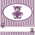 Babies girls background with bear